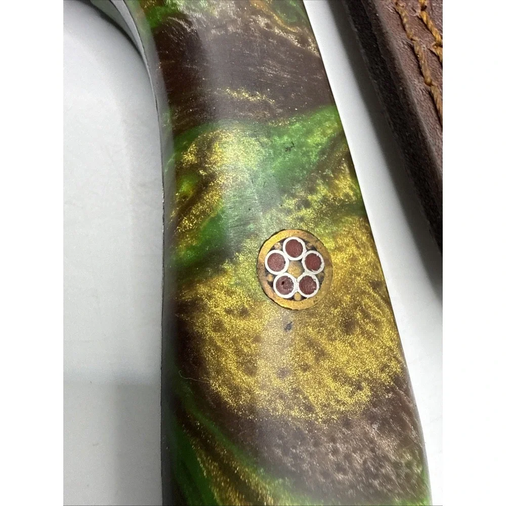 Custom Handmade Fixed Damascus Steel Hunting Camping Fishing Knife w/ Sheath